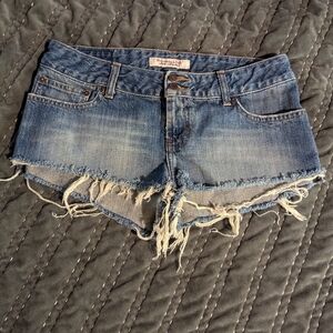 Y2K Denim Frayed Hem Women Shorts